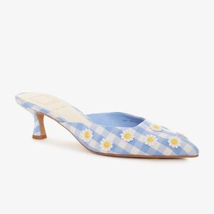 Dolce Vita x For Love & Lemons Lilou Blue White Gingham Daisy Floral Mules